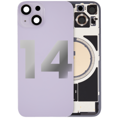 Back Glass w/ MagSafe Magnet For iPhone 14 (Used OEM Pull: Grade A) (Purple)