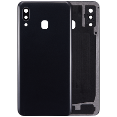 Back Cover With Camera Lens Compatible For Samsung Galaxy A30 (A305 / 2019) (Aftermarket Plus) (Black)