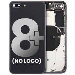 Back Housing W/ Small Components Pre-Installed For iPhone 8 Plus (No Logo) (Aftermarket Plus) (Space Gray)