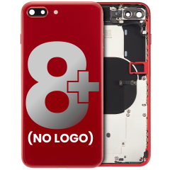Back Housing W/ Small Components Pre-Installed For iPhone 8 Plus (No Logo) (Aftermarket Plus) (Red)