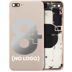Back Housing W/ Small Components Pre-Installed For iPhone 8 Plus (No Logo) (Aftermarket Plus) (Gold)