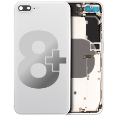 Back Housing W/ Small Components Pre-Installed For iPhone 8 Plus (Used OEM Pull: Grade B) (Silver)