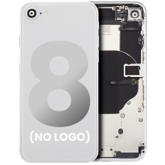 Back Housing W/ Small Components Pre-Installed For iPhone 8 (No Logo) (Aftermarket Plus) (Silver)