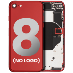 Back Housing W/ Small Components Pre-Installed For iPhone 8 (No Logo) (Aftermarket Plus) (Red)