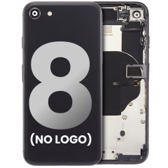 Back Housing W/ Small Components Pre-Installed For iPhone 8 (No Logo) (Aftermarket Plus) (Space Gray)