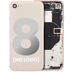 Back Housing W/ Small Components Pre-Installed For iPhone 8 (No Logo) (Aftermarket Plus) (Gold)