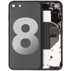Back Housing W/ Small Components Pre-Installed For iPhone 8 (Used OEM Pull: Grade C) (Space Gray)
