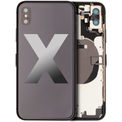Back Housing W/ Small Components Pre-Installed For iPhone X (Used OEM Pull: Grade C) (Space Gray)