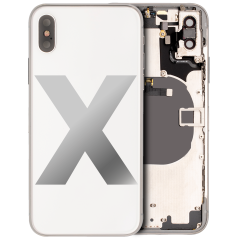Back Housing W/ Small Components Pre-Installed For iPhone X (Used OEM Pull: Grade C) (Silver)