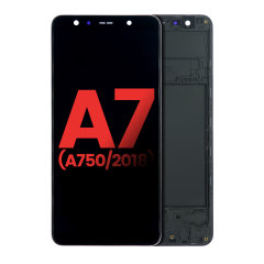 OLED Assembly With Frame Compatible For Samsung Galaxy A7 (A750 / 2018) (Aftermarket Plus) (Black)