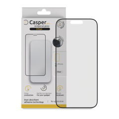 Casper Pro Edge Tempered Glass Compatible For iPhone 15 (Retail Pack) (Clear)