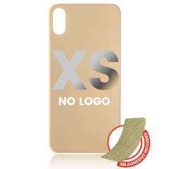 Back Glass With 3M Adhesive For iPhone XS (No Logo / Large Camera Hole) (Gold)