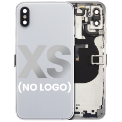 Back Housing W/ Small Components Pre-Installed For iPhone XS (No Logo) (Aftermarket Plus) (Silver)