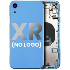 Back Housing W/ Small Components Pre-Installed For iPhone XR (No Logo) (Aftermarket Plus) (Blue)