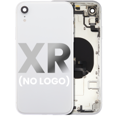 Back Housing W/ Small Components Pre-Installed For iPhone XR (No Logo) (Aftermarket Plus) (Silver)