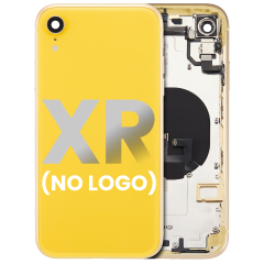 Back Housing W/ Small Components Pre-Installed For iPhone XR (No Logo) (Aftermarket Plus) (Yellow)