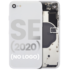 Back Housing W/ Small Components Pre-Installed For iPhone SE (2020) (No Logo) (Aftermarket Plus) (White)