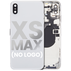 Back Housing W/ Small Components Pre-Installed For iPhone XS Max (No Logo) (Aftermarket Plus) (Silver)
