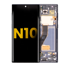 OLED Assembly With Frame Compatible For Samsung Galaxy Note 10 (Refurbished) (Aura Black)