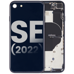 Back Housing W/ Small Components Pre-Installed Compatible For iPhone SE (2022) (Used OEM Pull: Grade A) (Midnight)