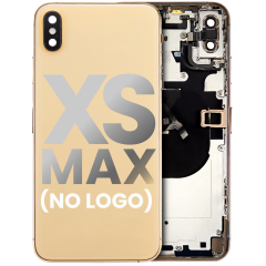 Back Housing W/ Small Components Pre-Installed For iPhone XS Max (No Logo) (Aftermarket Plus) (Gold)