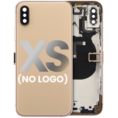Back Housing W/ Small Components Pre-Installed For iPhone XS (No Logo) (Aftermarket Plus) (Gold)