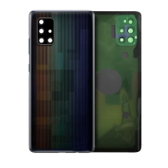 Back Cover Glass With Camera Lens Compatible Samsung Galaxy A71 5G (A716V / 2020) (Prism Bricks Black) (Service Pack)