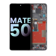 OLED Assembly With Frame Compatible For Huawei Mate 50 (Genuine OEM) (Black)