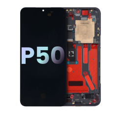 OLED Assembly With Frame Compatible For Huawei P50 (Genuine OEM) (Black)