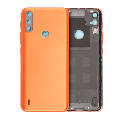 Back Cover Compatible For Motorola Moto E7 Power (XT2097-6 / 2021) (Coral Red)