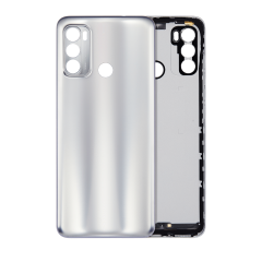 Back Cover Compatible For Motorola Moto G60 (XT2135-1 / 2021) (Silver)