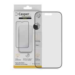 Casper Pro Edge Tempered Glass Compatible For iPhone 15 Pro Max (Retail Pack) (Clear)