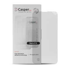 Casper Pro Tempered Glass Compatible For iPhone 15 Pro Max (10 Pack) (Clear)