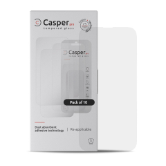 Casper Pro Tempered Glass Compatible For iPhone 15 Pro (10 Pack) (Clear)