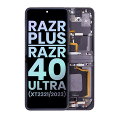 Main OLED Assembly For Motorola Razr Plus / Razr 40 Ultra (XT2321 / 2023) (Genuine OEM) (Phantom Black)
