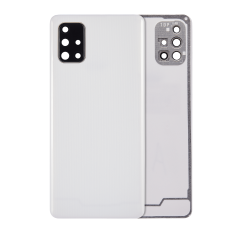 Back cover Glass With Camera Lens Compatible For Samsung Galaxy A71 4G (A715 / 2020) (Aftermarket Plus) ( Prism Crush Silver)