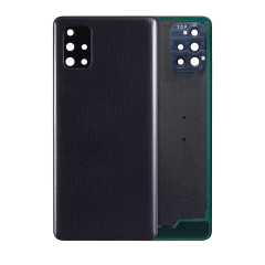 Back cover Glass With Camera Lens Compatible For Samsung Galaxy A71 4G (A715 / 2020) (Aftermarket Plus) ( Prism Crush Black)