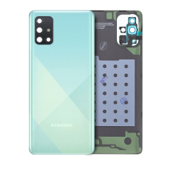 Back Cover Glass With Camera Lens Compatible For Samsung Galaxy A71 (Service Pack) (Crush Blue)