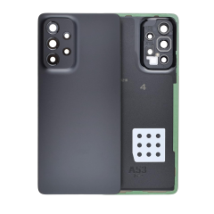 Back Cover Glass With Camera Lens For Samsung Galaxy A53 5G (A536 / 2022) (Service Pack) (Black)