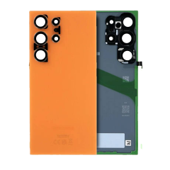 Back Cover Glass With Camera Lens For Samsung Galaxy S24 Ultra (Service Pack) (Titanium Orange)