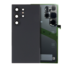 Back Cover Glass With Camera Lens Compatible For Samsung Galaxy S24 Ultra (Service Pack) (Titanium Black)