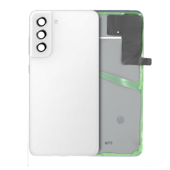 Back Cover Glass With Camera Lens Compatible For Samsung Galaxy S21 FE (Service Pack) (White)