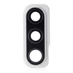 Back Camera Glass Lens And Cover Bezel Compatible For Samsung Galaxy A50S (A507 / 2019) (Prism Crush White)