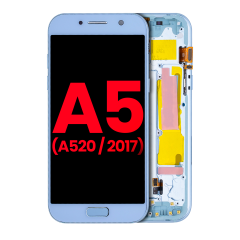 OLED Assembly With Frame For Samsung A5 (A520 / 2017) (Aftermarket Plus) (Blue Mist)