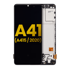 OLED Assembly With Frame Compatible For Samsung Galaxy A41 (A415 / 2020) (Refurbished) (Prism Crush Black)