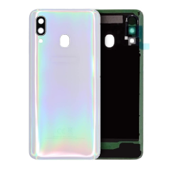 Back Cover Glass With Camera Lens Compatible For Samsung Galaxy A40 (Service Pack) (White)