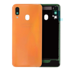 Back Cover Glass With Camera Lens Compatible For Samsung Galaxy A40 (Service Pack) (Orange)