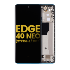 OLED Assembly With Frame Compatible For Motorola Moto Edge 40 Neo (XT2307-1 / 2023) (Refurbished) (Caneel Bay)