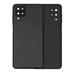 Back Cover Glass With Camera Lens Compatible For Samsung Galaxy A12 Nacho (Service Pack) (Black)