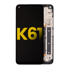 LCD Assembly With Frame Compatible For LG K61 (2020) (Refurbished) (Black)